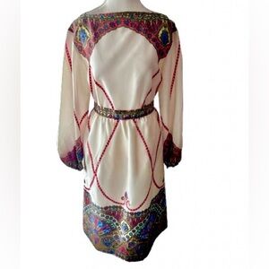 Vintage David Barr 2-Piece Set Skirt Shirt Top Blouse 70s Paisley Floral 10 8